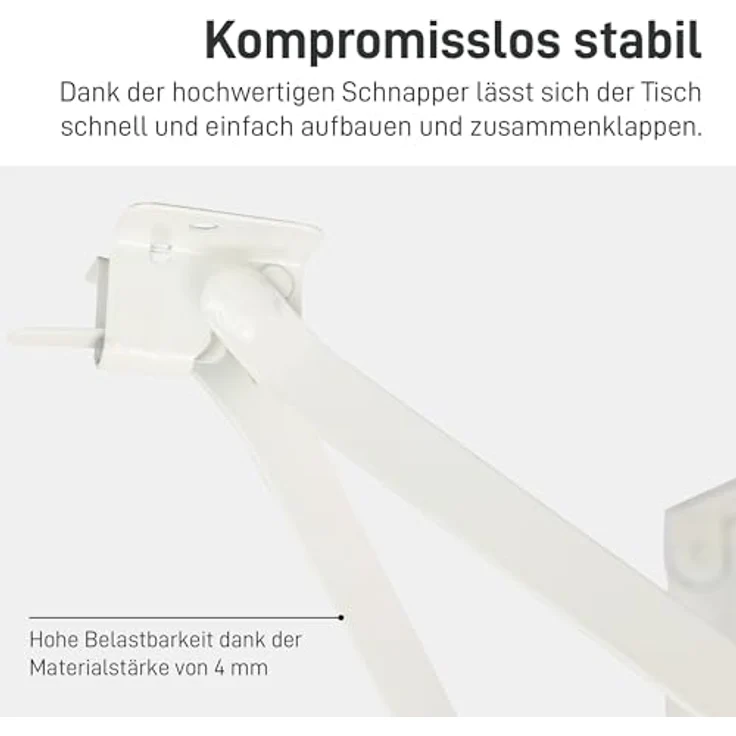 Natural Goods Berlin 2er Set Stehtisch Gestell klappbar (Weiß, 105x43 cm) – Metall Tischbeine im Kastenprofil für Stehtische – Stabiles Tischgestell für Garten, Terrasse & Camping – Bild 5