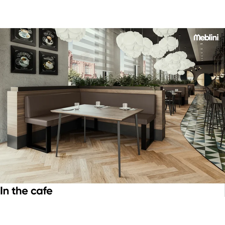 MEBLINI Eckbank für Esszimmer - Küchenbank - Essecke - Sitzecke Küche - TONI - U-Beine 128x168x87cm Links - Braun Kunstleder – Bild 4