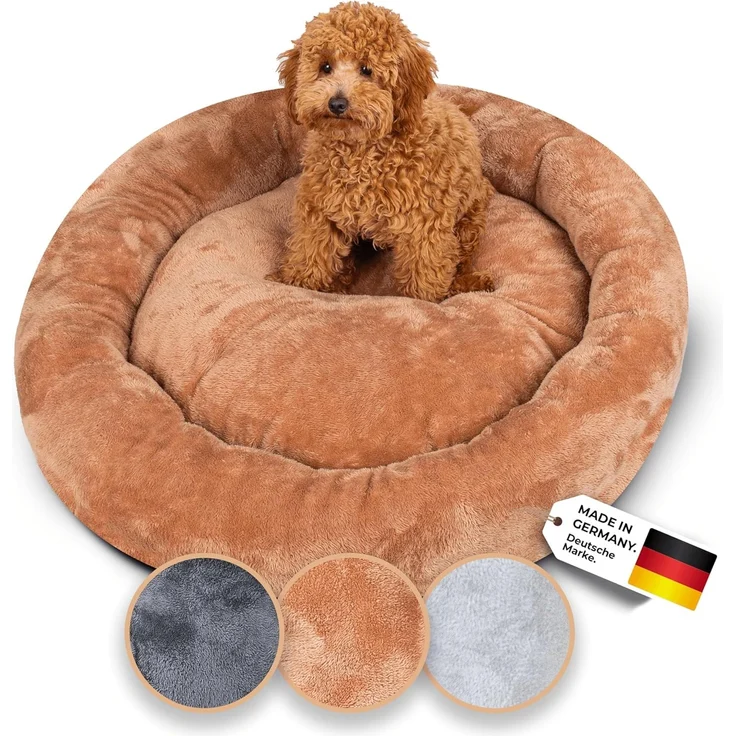 Belune Tierbett Deluxe - kuschelweiches Donutkissen - Made in Germany, vegane Materialien, verschiedene Größen und Farben, extra gemütlich, Made in Germany – Bild 1