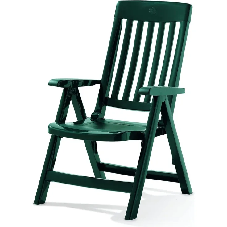 Sieger Palma Klappsessel 4 fach verstellbar, Vollkunststoff Smaragdgrün 62 x 105 x 67 cm