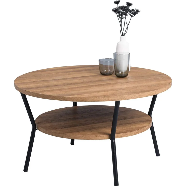 M2 Kollektion Aurora Couchtisch, MDF, braun, Durchmesser 80cm, Höhe 45cm – Bild 1