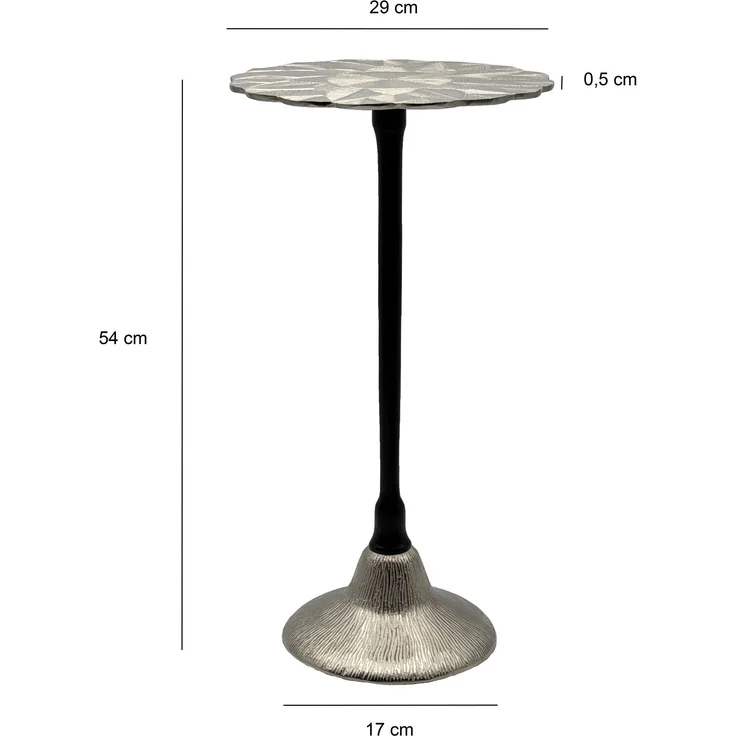 FineBuy Beistelltisch Aluminium 29cm - Kleiner runder Anstelltisch aus Metall silber - Design Wohnzimmertisch - Dekotisch - Couchtisch - Metalltisch Handmade pflegeleicht – Bild 3