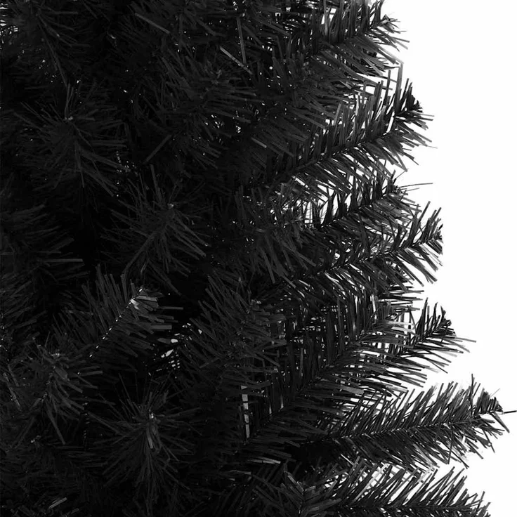 vidaXL Weihnachtsbaum mit LED-Beleuchtung Schwarz 180 cm PVC und Stahl 3396483 – Bild 10