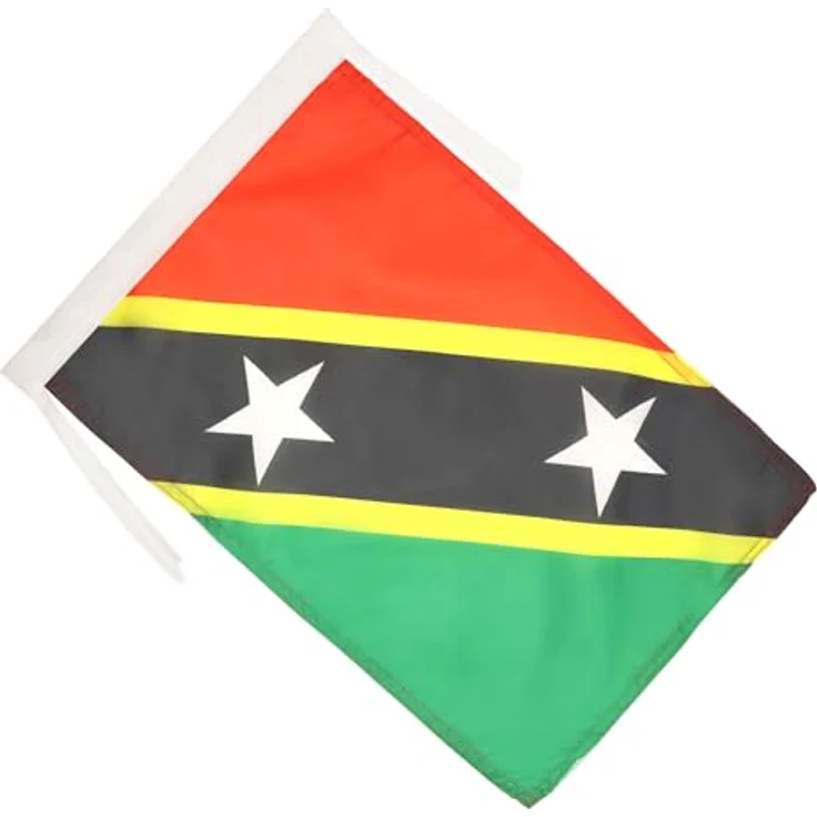 AZ FLAG Flagge St. Kitts und Nevis 45x30 cm Polyester 100D Kordeln | Für innen und außen Föderation Saint Kitts und Nevis dekorative Flagge St Kitts & Nevis doppelte Nähte und verstärkte Kanten – Bild 2