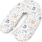 Amilian Stillkissen XXL 170 cm - Schwangerschaftskissen & Seitenschläferkissen mit Bezug, - Lagerungskissen - Nursing Pillow - Pregnancy Pillow, mit Füllung, Schlafkissen für Seitenlage - Körperkissen