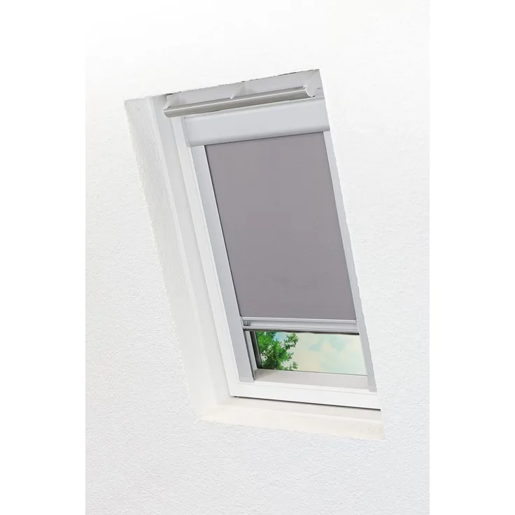 Lysel - Qualitätsdachfensterrollo abdunkelnd hellgrau Rollo geeignet für Velux Dachfenster FK06, (B x H) 49.30cm x 99.50cm in grau/hellgrau