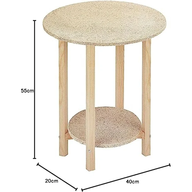 Mueblear 21000 gazte Tisch rund Holz ohne Nagellack, Holz, Sans Vernis, 40x55cm – Bild 3