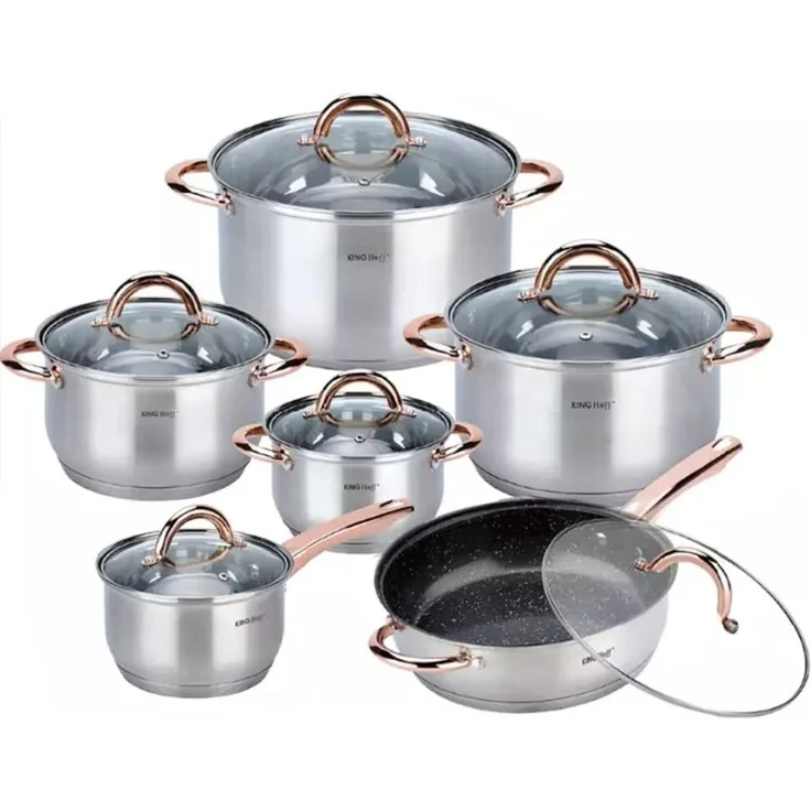 Kinghoff Kinghoff Stahltöpfe 12 Elemente Rosegold KH1766