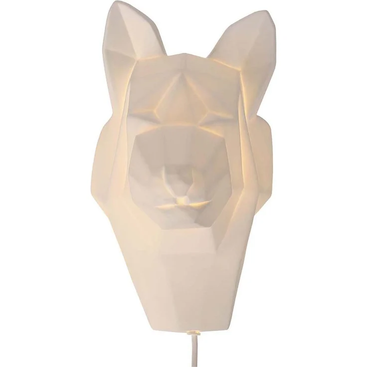 Wandleuchte, Porzellan weiß, Hund, H 30 cm – Bild 6
