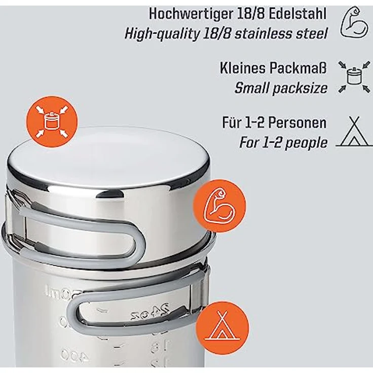 Esbit Kochtopf Esbit Edelstahl Topfset – Bild 2