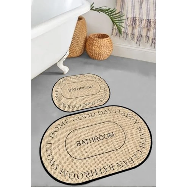 Mijolnir 'Baindos - Beige' Badematten-Set (2-teilig), Beige – Bild 1