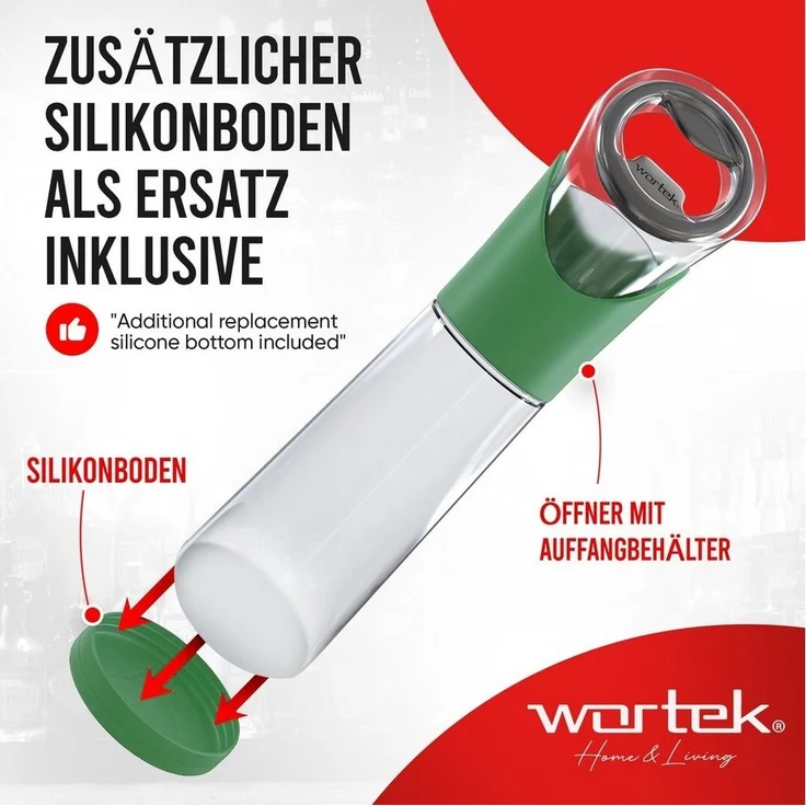 wortek Flaschenöffner Getränkeöffner mit Auffangbehälter Bieröffner (Set, 2-tlg), Geschenk für Männer und Bierliebhaber Biergeschenk – Bild 2
