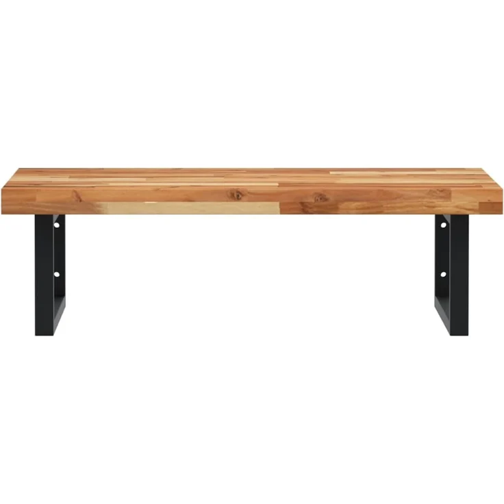 vidaXL Waschbeckenregal Wandmontage Stahl und Akazienholz 3302857 – Bild 4