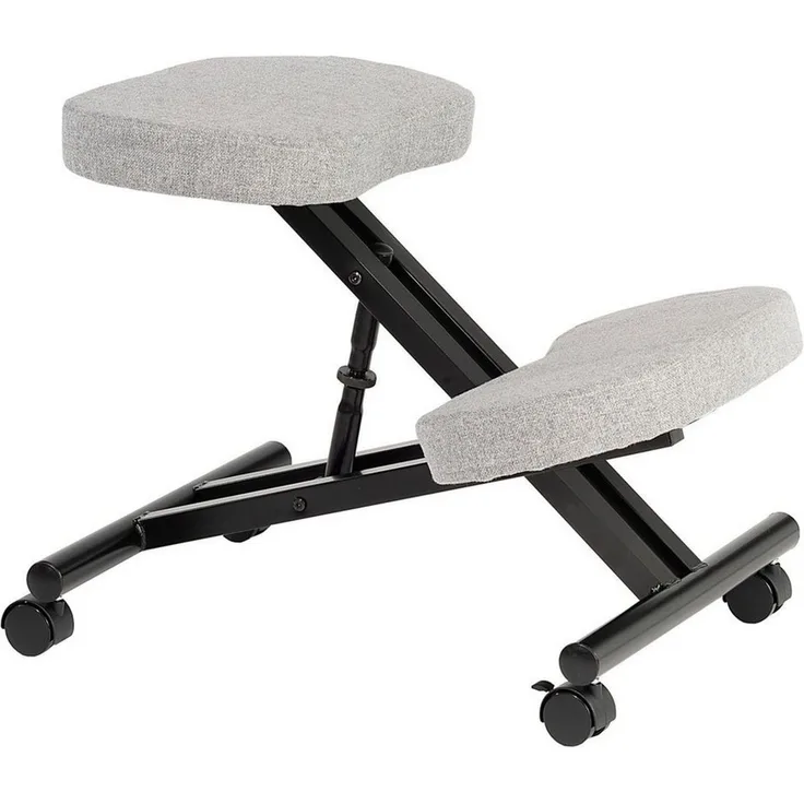 IDIMEX Kniestuhl Kniehocker Sitzhocker Bürohocker Gesundheitsstuhl Robert in grau, höhenverstellbar, bequem gepolstert, rollbar