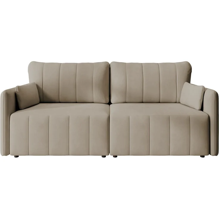 Selsey 'Louisos ' 3-Sitzer Schlafsofa in Samt mit schwarzen Beinen, Beige – Bild 6