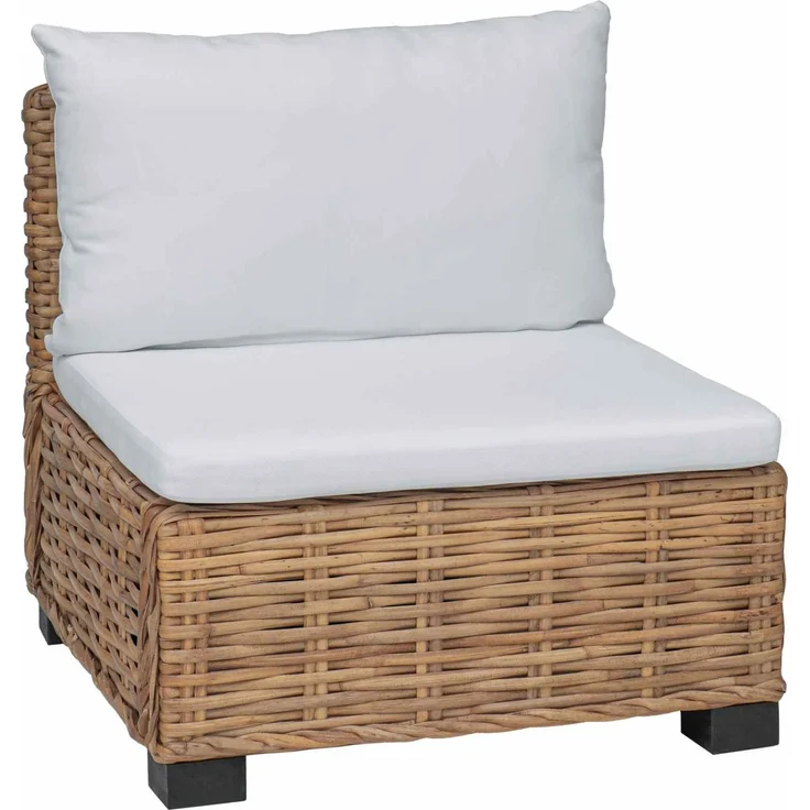 vidaXL Mittels Sofa mit Kissen GENDT Naturrattan Natur 42034388 – Bild 2