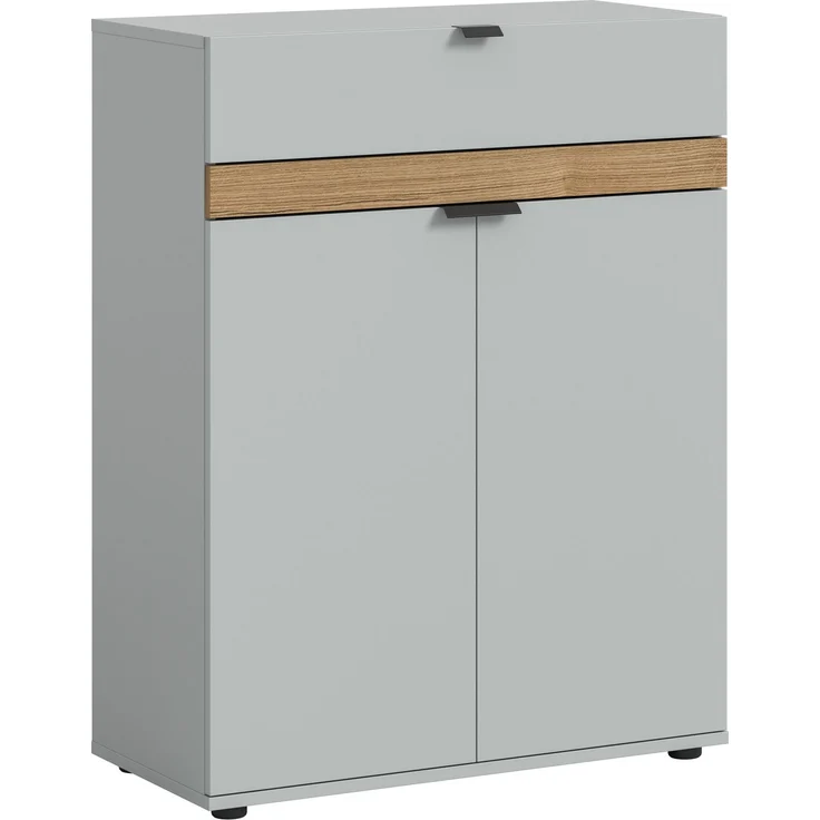 Schuhkommode B/H/T: 75x98x37 cm in grau Nachbildung und Evoke Oak Nachbildung – Bild 1