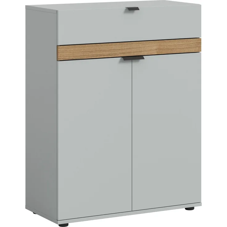 Schuhkommode B/H/T: 75x98x37 cm in grau Nachbildung und Evoke Oak Nachbildung