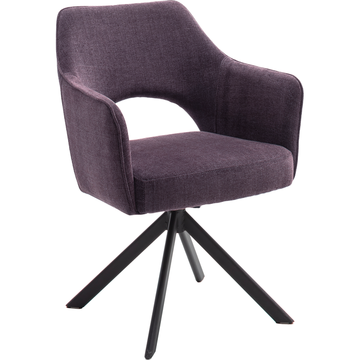 Wohn Schick TAVIRA Drehstuhl, TV4S77ME,Bezug: merlot, Gestell: schwarz,Taschenfederkern, mit Armlehnen - H 85 cm x T 61 cm x B 64 cm