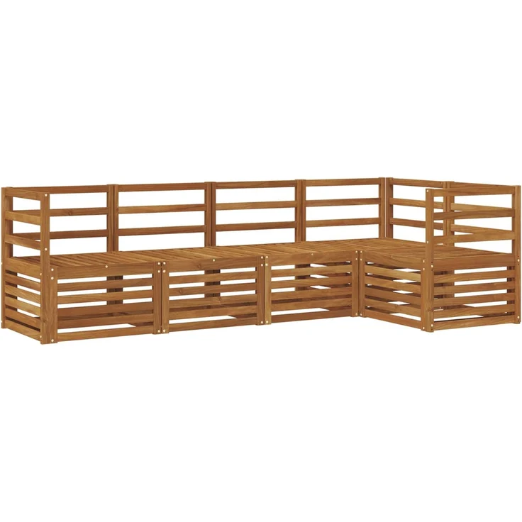 vidaXL Outdoor-Sofagarnitur 5 stk. 5-Sitzer Natur Massivholz Akazie 3374789 – Bild 2