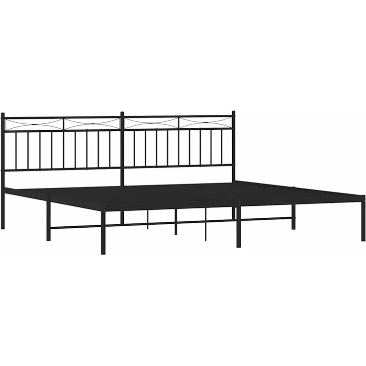 Doppelbett, Bettgestell Modernen mit Kopfteil Metall Schwarz 193x203 cm d621e – Bild 5