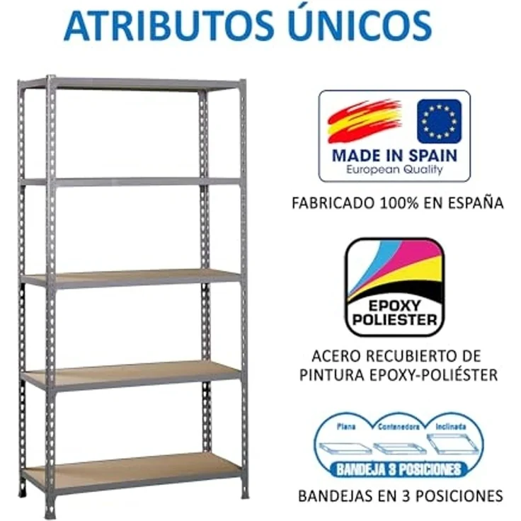 SimonRack Schwerlastregal, Lagerregal, 200 x 110 x 40 cm, Metallregal, Kellerregal, Biegestelle 200 kg, 5 Holzfachböden, Grau/Holz - Maderclick – Bild 7
