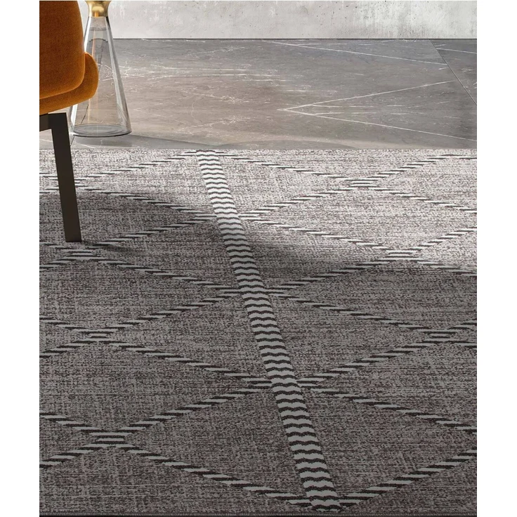 Zenith Blauer Teppich 78 x 150 cm Polyester Grau 88779323 [en. casa] – Bild 4