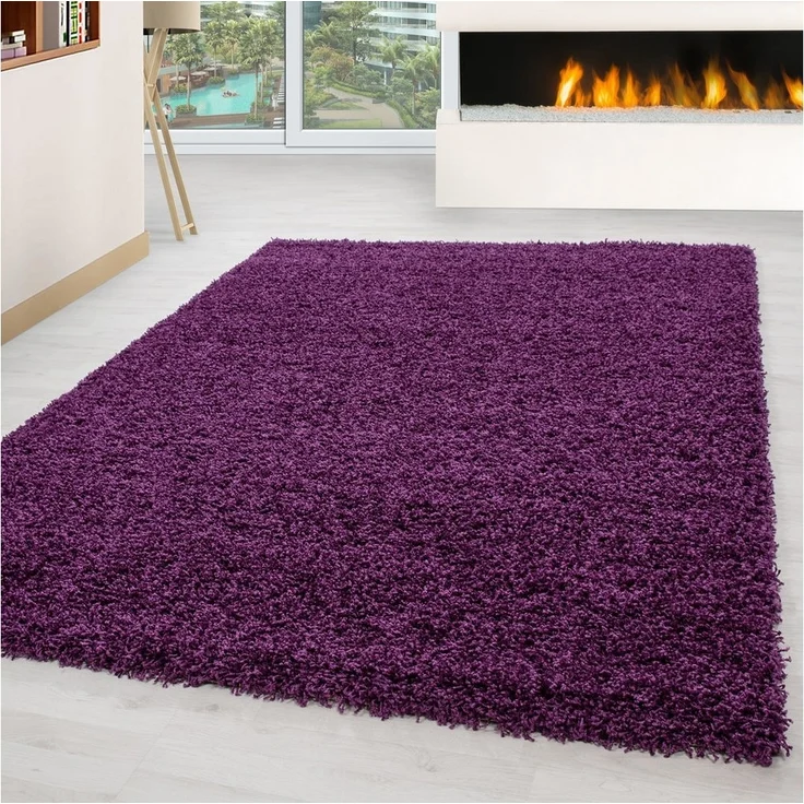 Carpettex Hochflor-Teppich Unicolor - Einfarbig, Rund, Höhe: 30 mm, Einfarbig Shaggy Teppich Wohnzimmer Langflor versch. farben und größen – Bild 5