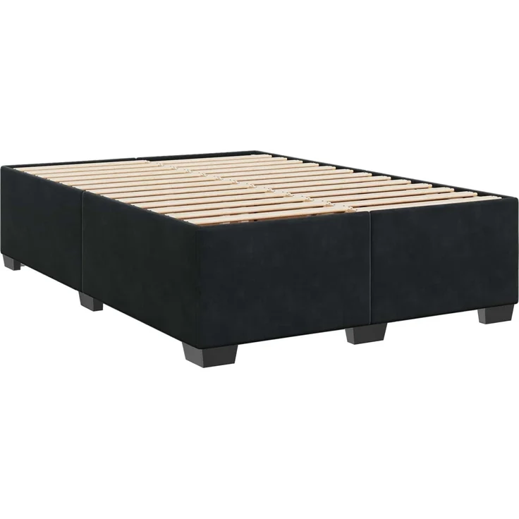 vidaXL Boxspringbett mit Matratze Schwarz 140 x 190 cm Samt 3450718 – Bild 5