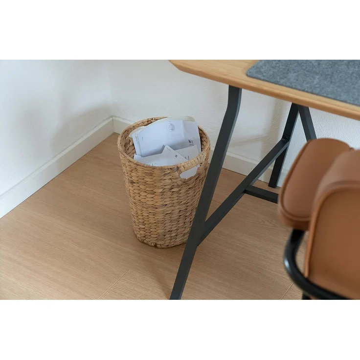Decorasian Papierkorb Abfalleimer, rund geflochten aus Wasserhyazinthe, verwendbar auch als Aufbewahrungskorb oder Übertopf – Bild 4