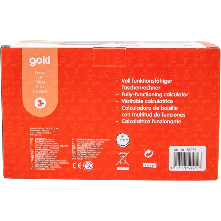 Goki – Registrierkasse mit Scanner – Taschenrechner – echtes Display, 8651575, 22 x 18 x 14 cm – Bild 4
