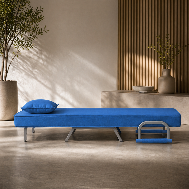 Makika Schlafsessel Schlafsofa Ted klappbar in Blau – Bild 3
