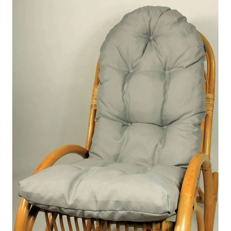 Rattani Polsterauflage Polster, Kissen für Schaukelstuhl, Liegestuhl 130 x 50 x 10 cm, Stoff Uni Living dunkelgrau. Viele weitere Farben lieferbar – Bild 1