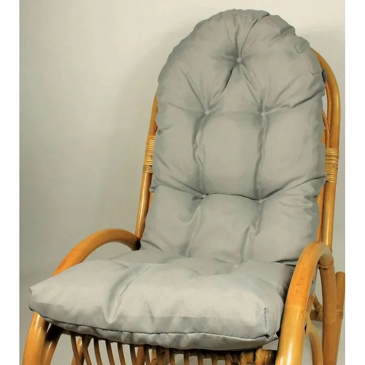 Rattani Polsterauflage Polster, Kissen für Schaukelstuhl, Liegestuhl 130 x 50 x 10 cm, Stoff Uni Living dunkelgrau. Viele weitere Farben lieferbar