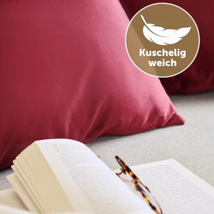 Blumtal Kissenbezug 2er Set - dekorativer Samt Kissenbezug mit verstecktem Reißverschluss, Kissenhülle für Zierkissen, waschbar – Bild 4