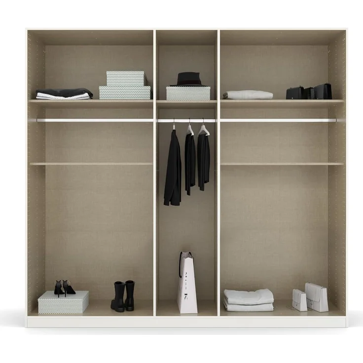 Drehtürenschrank Timo / Ticao, Holzwerkstoff, Anthrazit, 226 x 210 x 54 cm – Bild 6