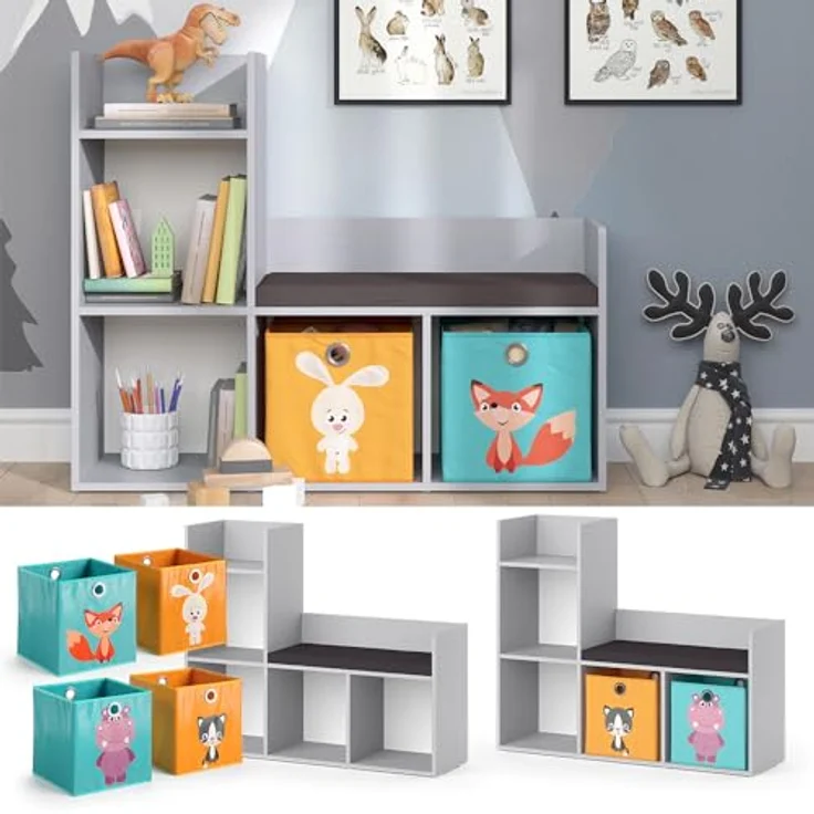 Kindersitzbank Luigi Grau 107.2 x 88.6 cm mit 2 Faltboxen opt. 2 Vicco – Bild 5