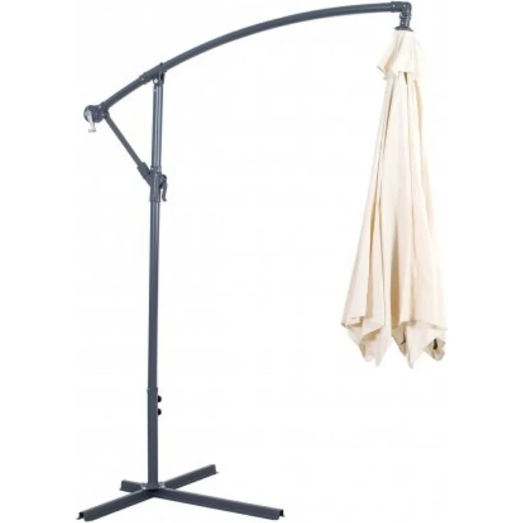 Greemotion Ampelschirm Ø 300 cm - mit Kurbel, Neigefunktion & UV-Schutz 50+ in Beige – Bild 2
