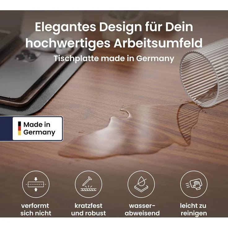 Desktopia Pro X - Elektrisch höhenverstellbarer Schreibtisch / Ergonomischer Tisch mit Memory-Funktion, Nussbaum, Gestell Weiß, 120x80 cm – Bild 8