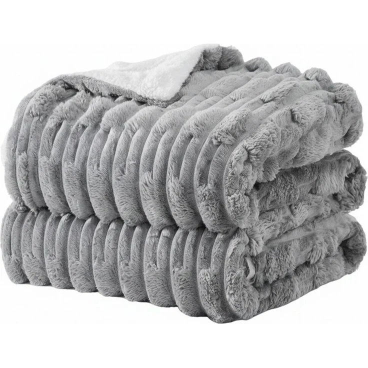 Wohndecke MT09, KEAYOO, Sherpa Fleece Warm Decke Kuscheldecken für Bett, Sofa und Couch – Bild 1