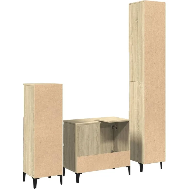 vidaXL 3-tlg. Badmöbel-Set Sonoma-Eiche Holzwerkstoff 3282654 – Bild 5