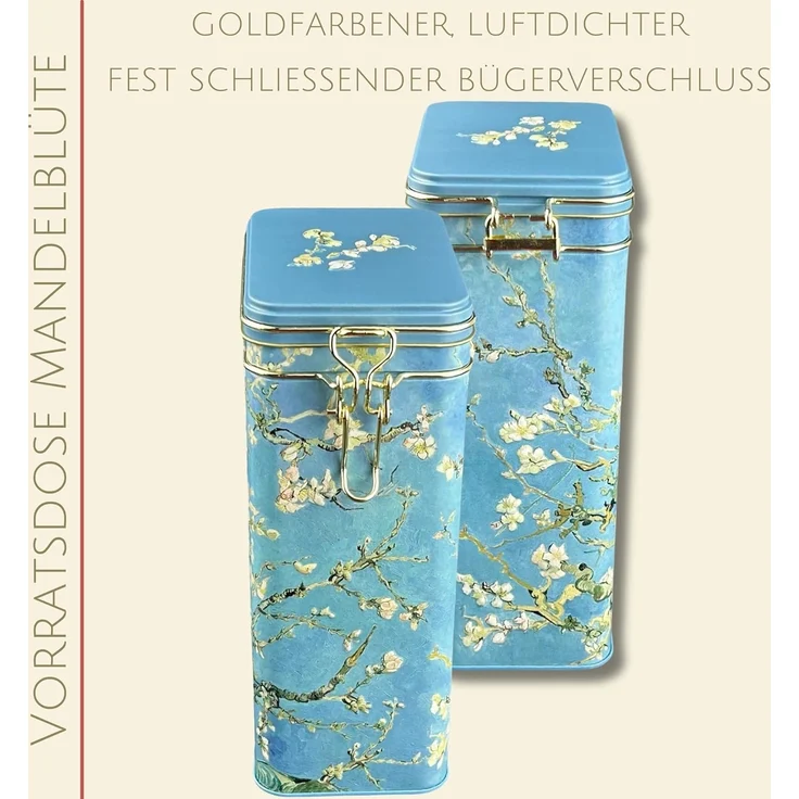 MediMuc Keksdose Kaffeedose Mandelblüte, Mandelblüte, Kaffedose mit Dichtung und Bügelverschluss – Bild 4