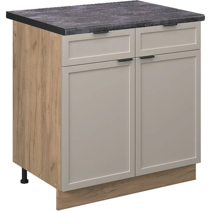 Küchenunterschrank Fame-Line GrauBeige 80 cm , AP Anthrazit Vicco – Bild 1