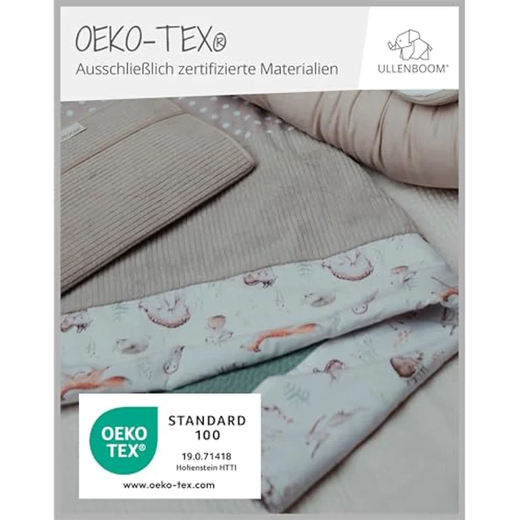 ULLENBOOM Babydecke 70x100 cm, Waldfreunde (Made in EU) - Aus Baumwolle & flauschigem Fleece (OEKO-TEX Standard), Baby Decke Neugeborenen, ideal als Kinderwagendecke oder Kuscheldecke – Bild 3