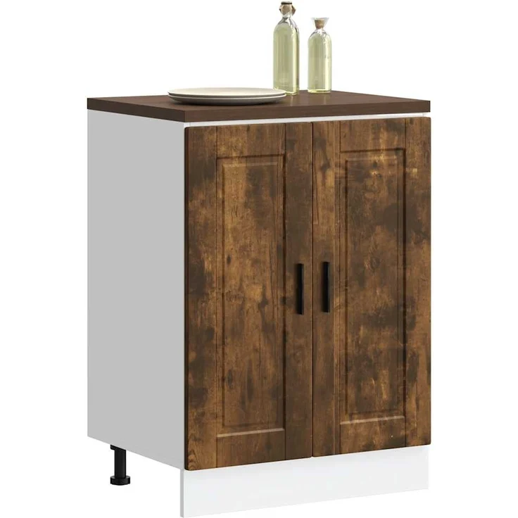 Küchenunterschrank THEO Räuchereiche 60x46x81,5 cm | Küche Unterschrank mit Türen – Bild 3