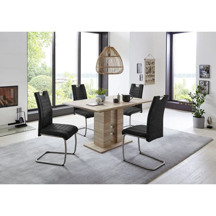 HELA Essgruppe Ulla, (Set, 5-tlg), ausziehbar 140 - 220 cm, Edelstahl, 140 Kg Belastbar