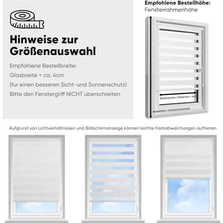 Doppelrollo Duo Rollo Klemmfix ohne Bohren für Fenster Rollos Jalousie Faltrollo, Sekey, freihängend, Klemmträger, Montage mit oder ohne Bohren möglich – Bild 5