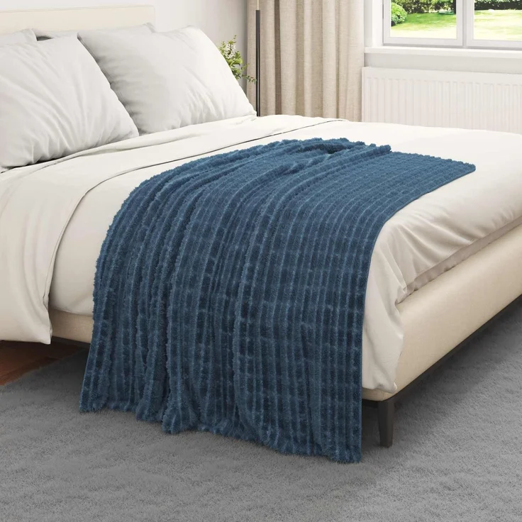 vidaXL Wohndecken 6 stk. Marineblau 95 x 220 cm 2,75 kg Fleece 42016957 – Bild 3