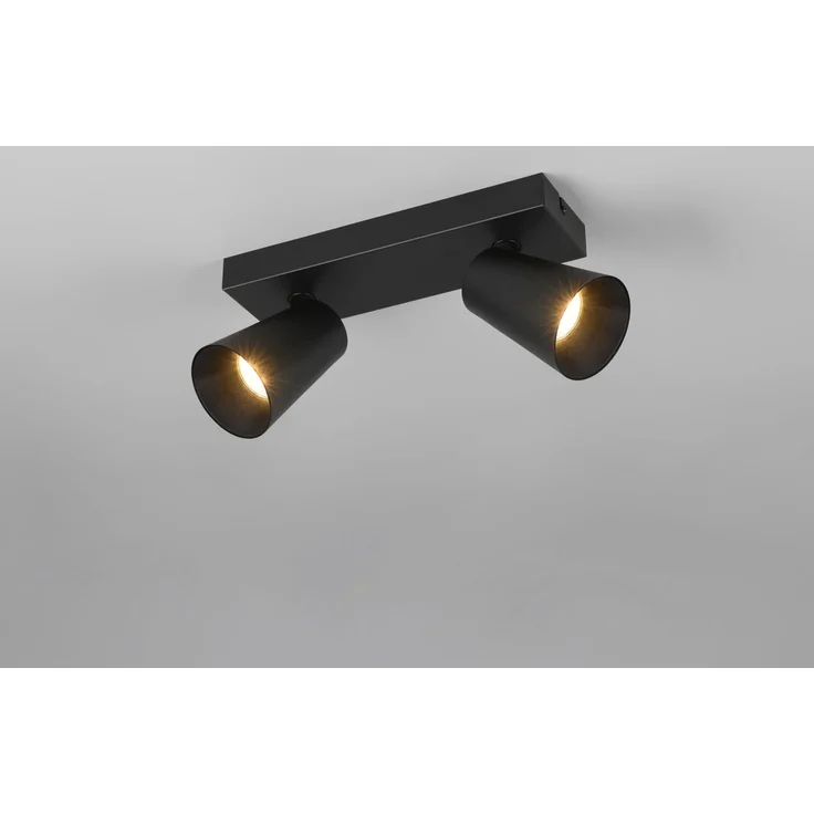 Deckenstrahler SHARP Schwarz Gold 2-flammig, Breite 28cm – Bild 6