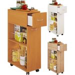 VCM Küchenmöbel Servierwagen Tusal 916896 Weiß H. 85 x B. 25 x T. 50 cm